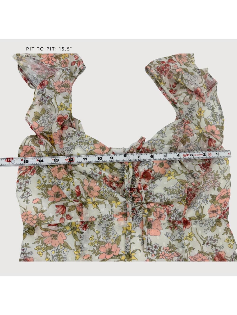 Superdown Kristyn Floral Ruffle Mini Dress M - Picture 7 of 9
